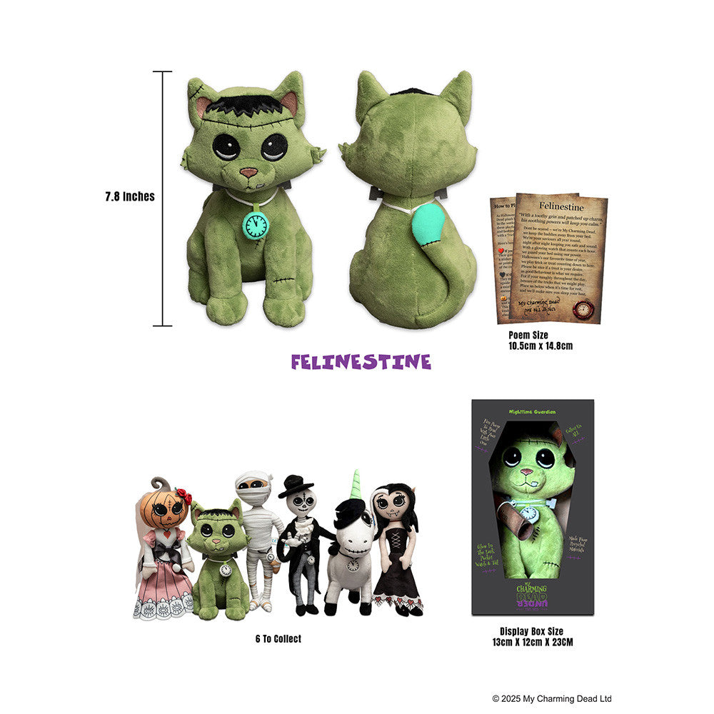 Felinestien Plush. Glow in the dark watch and tail