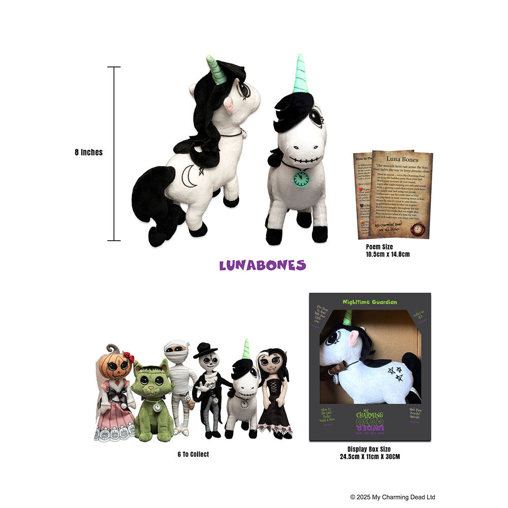 Lunabones Plush. Glow in the dark watch & horn