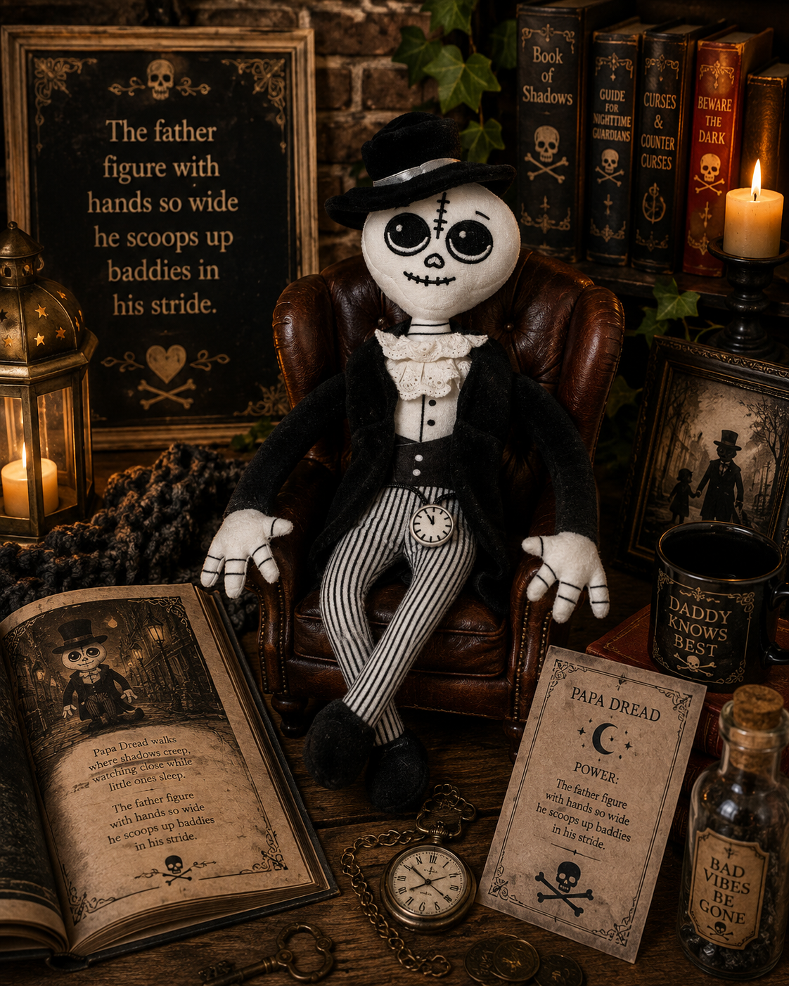Papa Dread Plush. Glow in the dark watch