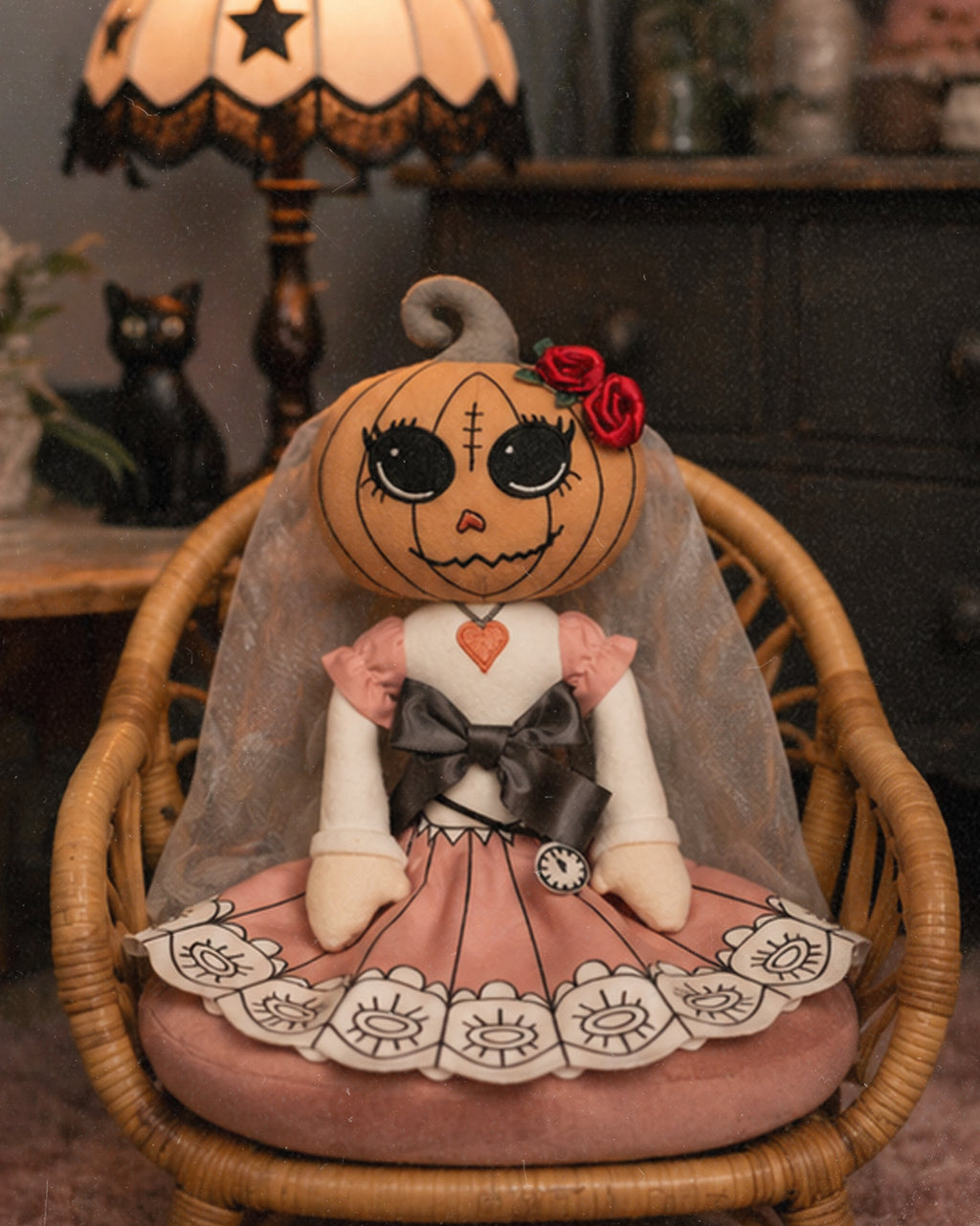 Pumkinella Plush. Glow in the dark watch