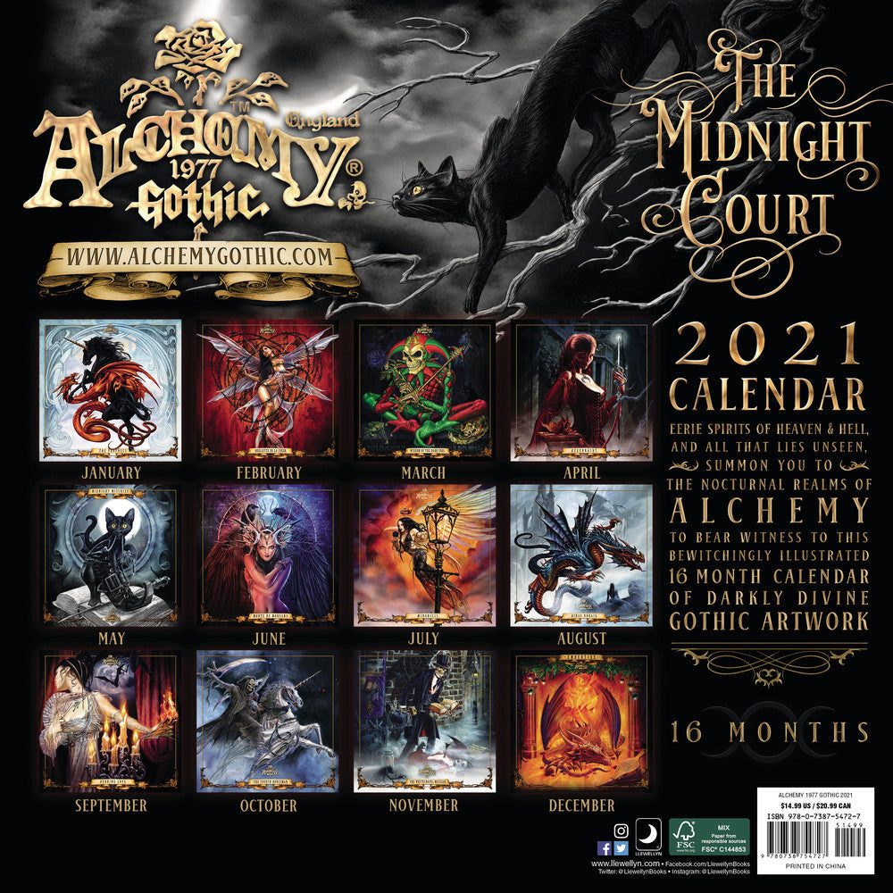 Alchemy Gothic 'The Midnight Court' 2021 Wall Calendar