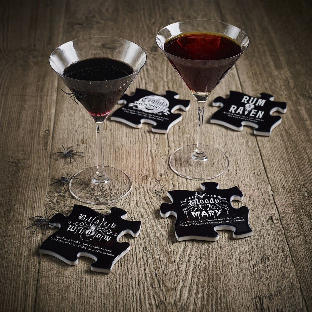Spooky Cocktail Coaster Set