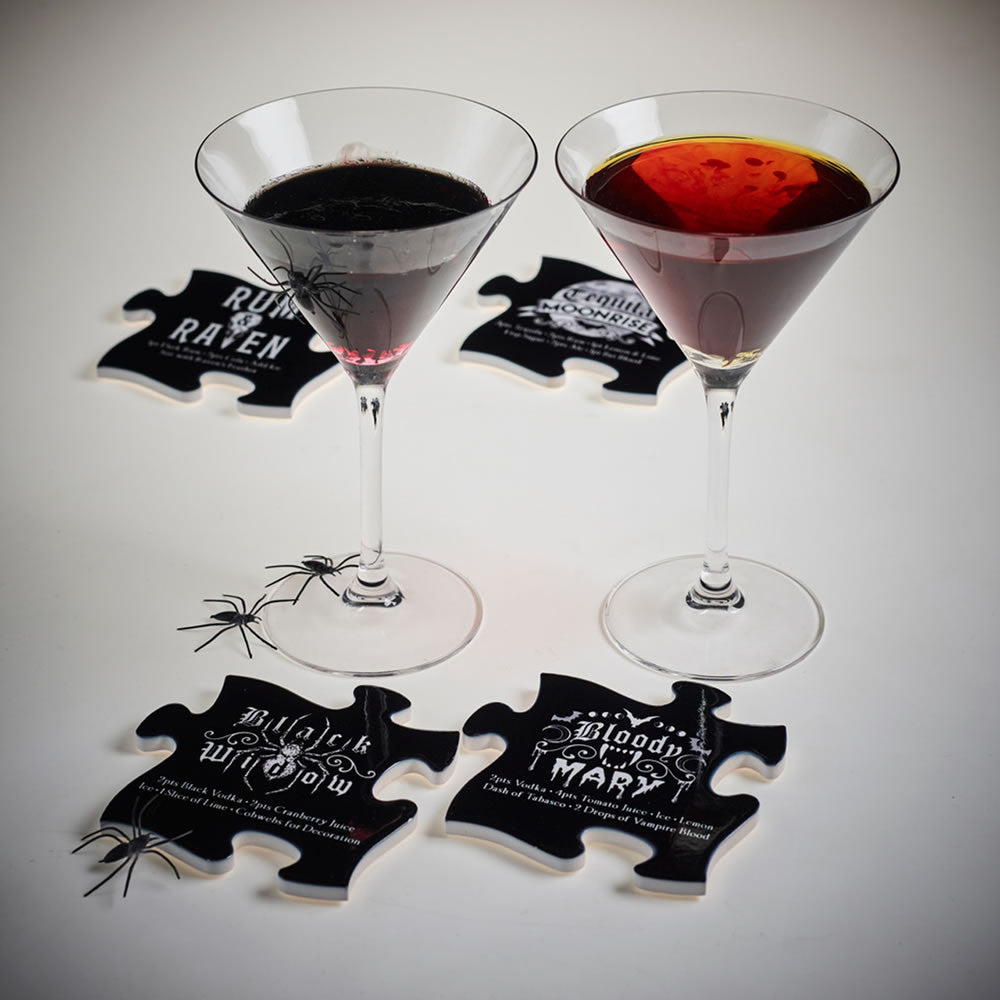 Spooky Cocktail Coaster Set