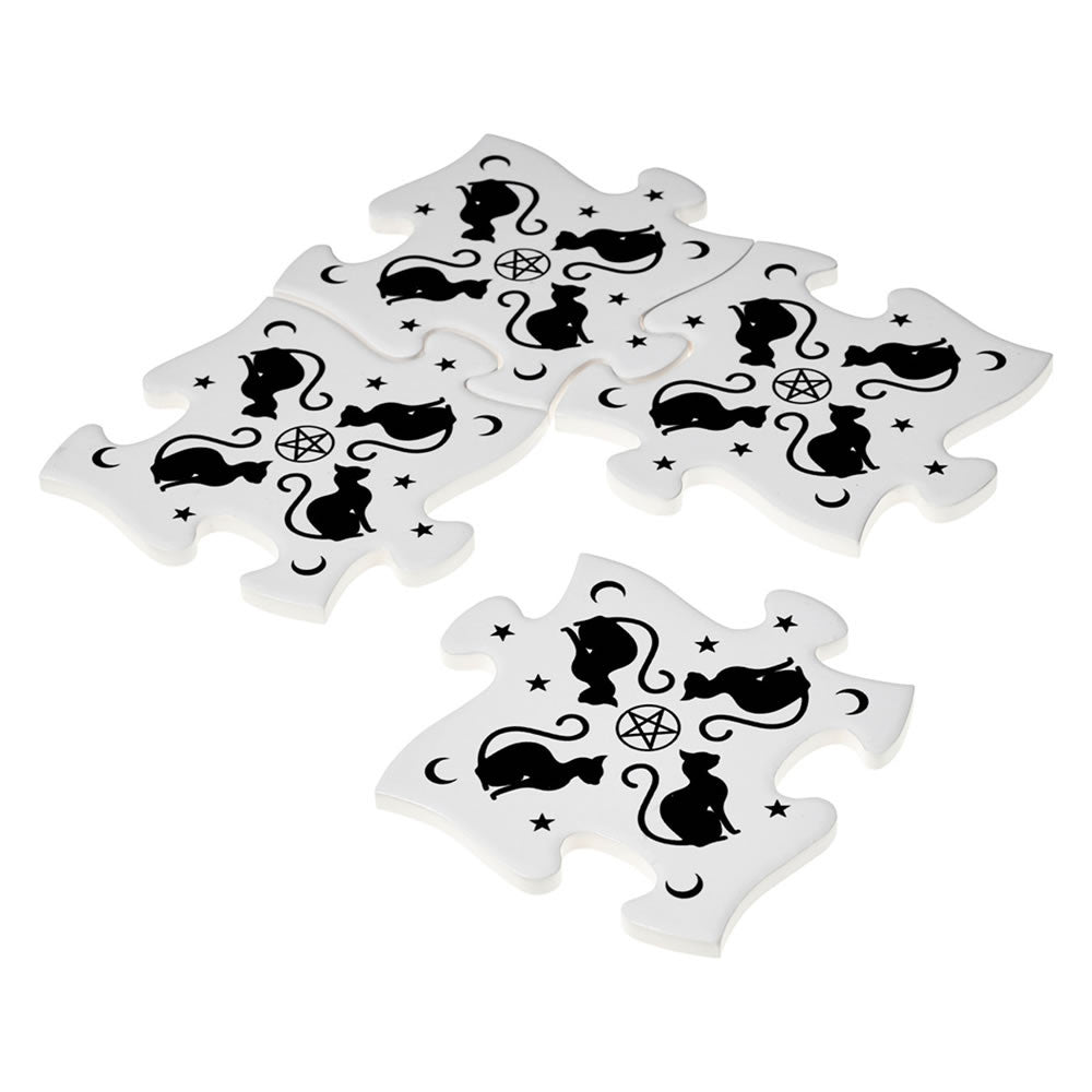 Black Cats Coaster Set