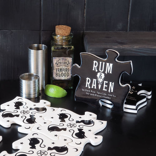 Black Cats Coaster Set