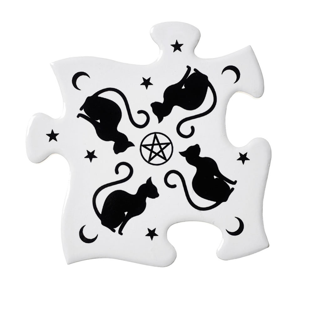 Black Cats Coaster Set