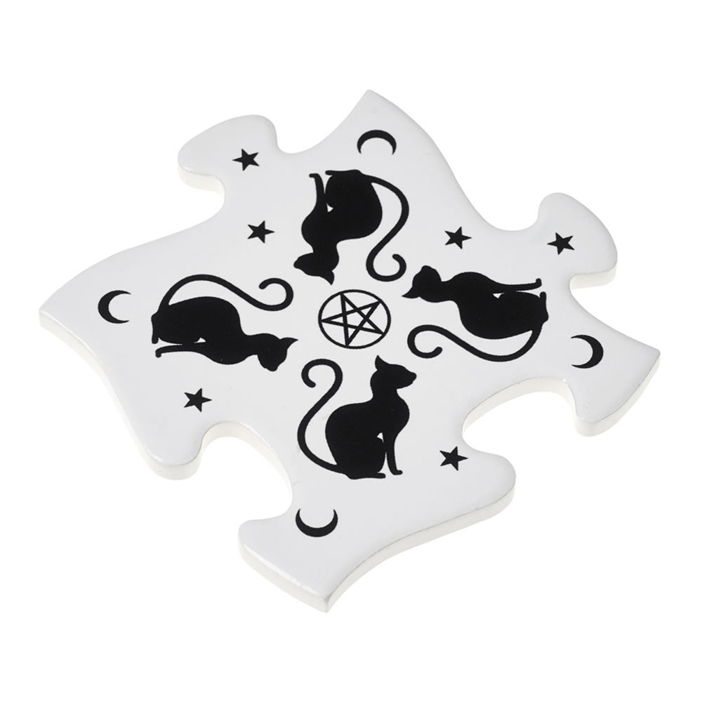 Black Cats Coaster Set