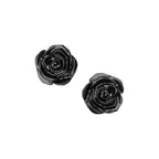 Black Rose Stud Earrings