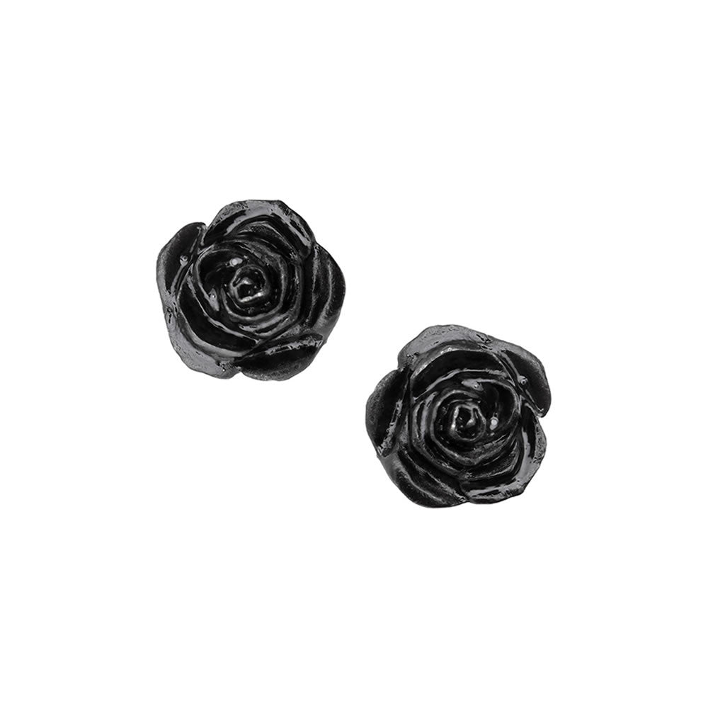 Black Rose Stud Earrings