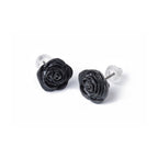 Black Rose Stud Earrings