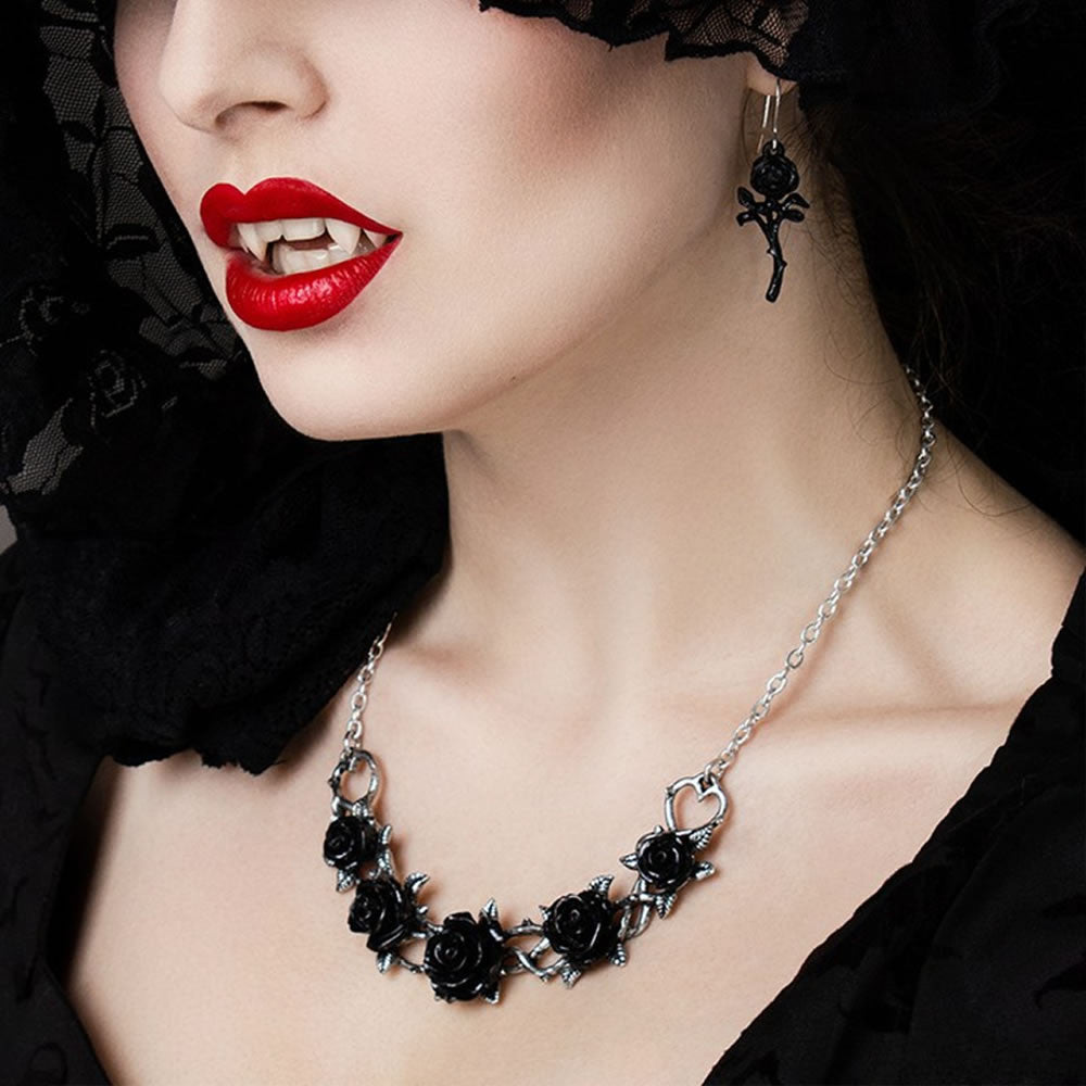 The Romance of the Black Rose Earrings