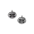 Pumpkin Skull Stud Earrings