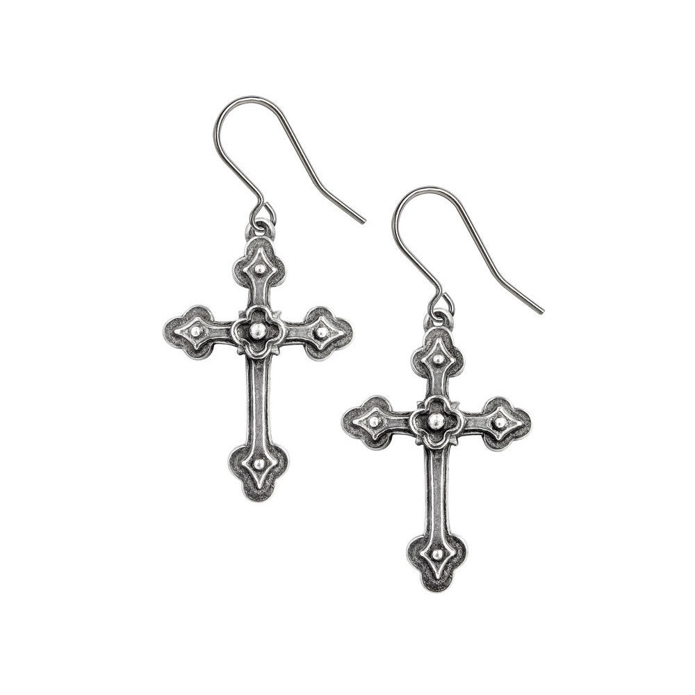Gothic Devotion Crosses Earrings