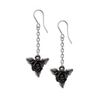 Black Rose Dropper Earrings