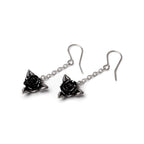 Black Rose Dropper Earrings