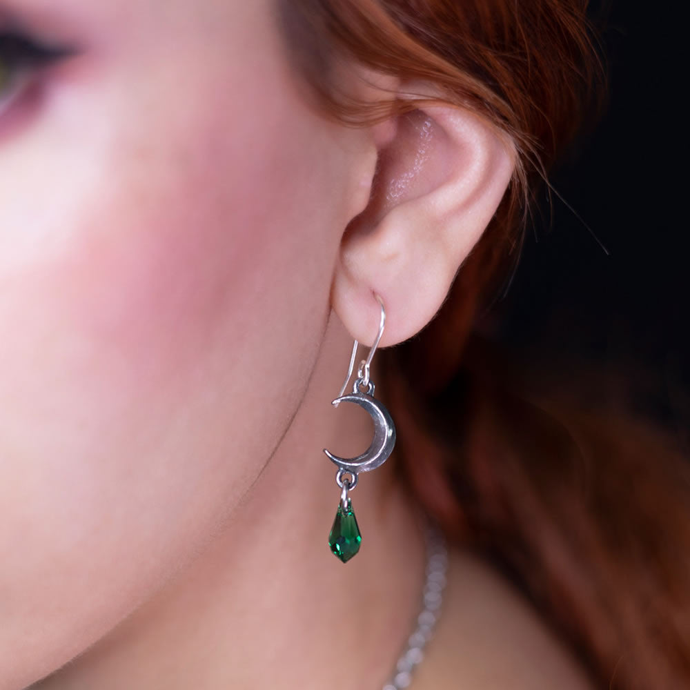 Tears of the Moon Green Earrings