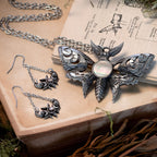 Lunar Moth Dropper Earrings
