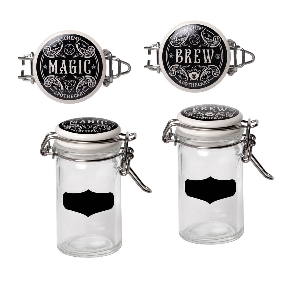 Witch's Spice Rack Storage Jars