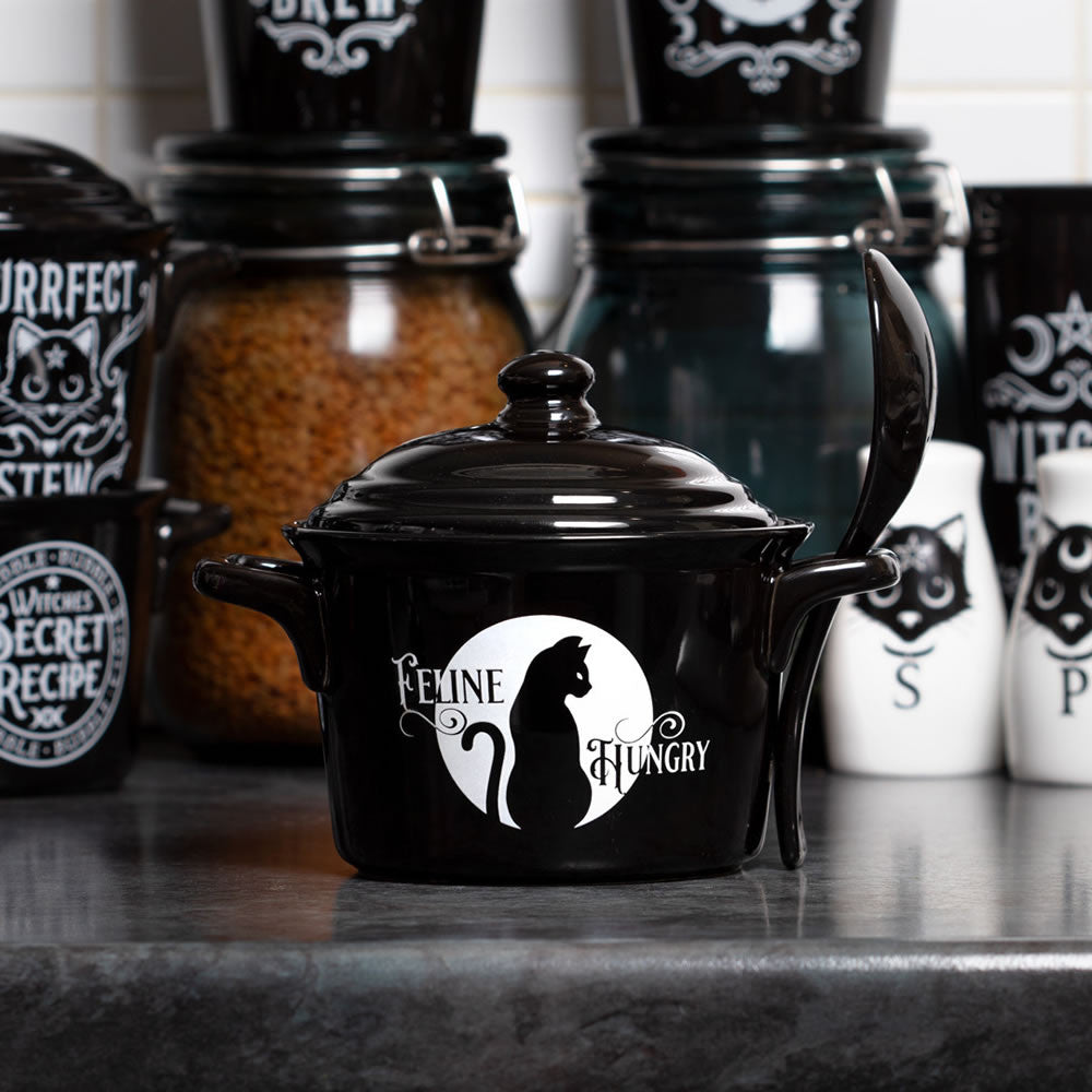 Feline Hungry Bowl & Spoon Set