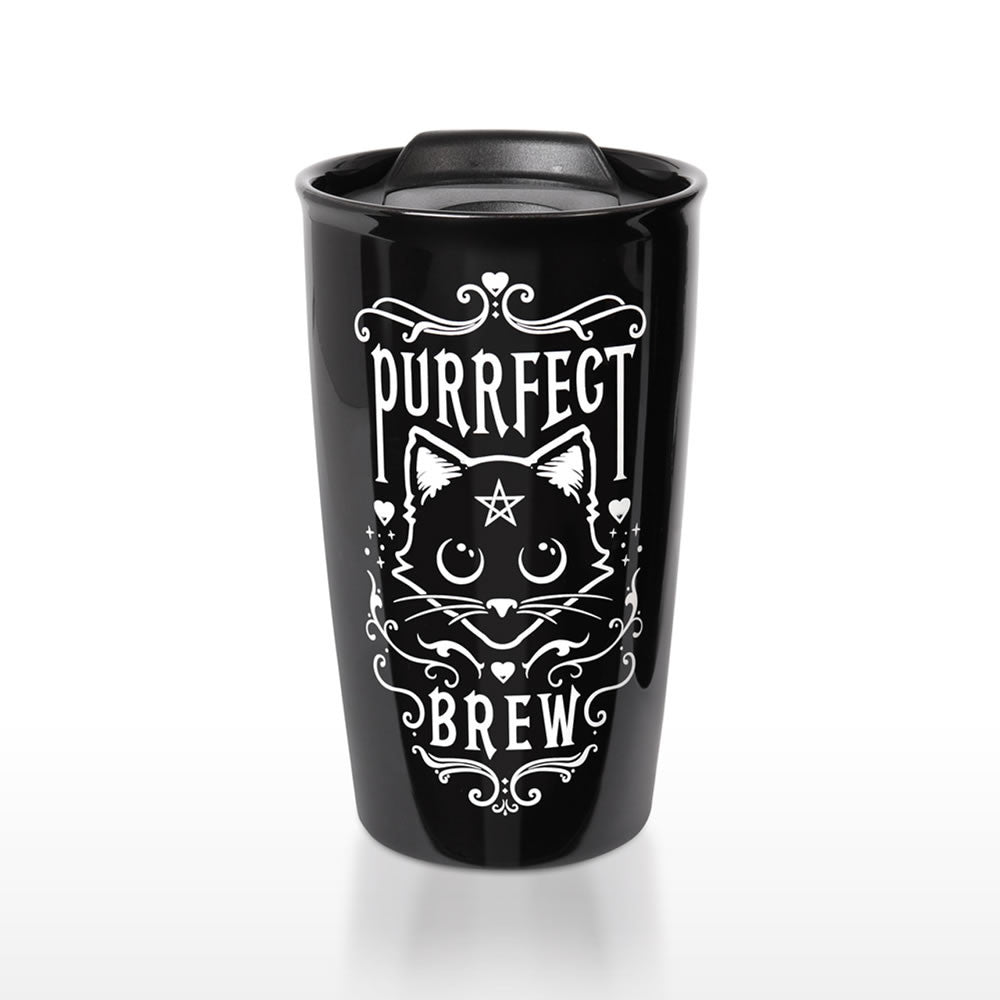 Purrfect Brew Double Walled Travel Mug