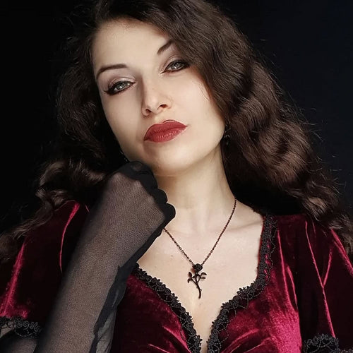 The Romance of the Black Rose Pendant