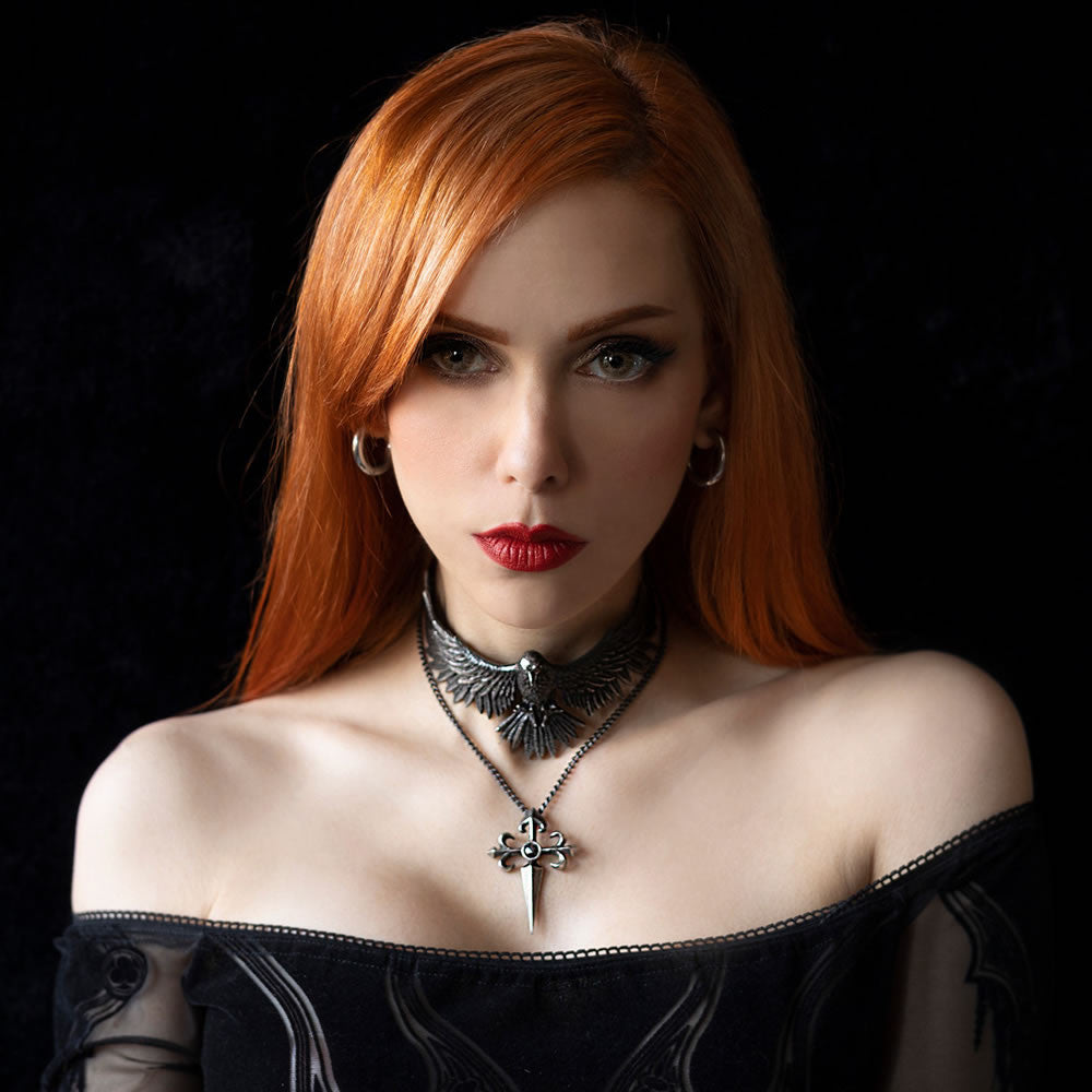 アクセサリー AlchemyGothic P548 St. Caillin's Cross Santiago Cross Pendant | Handmade Gothic Jewelry | Alchemy