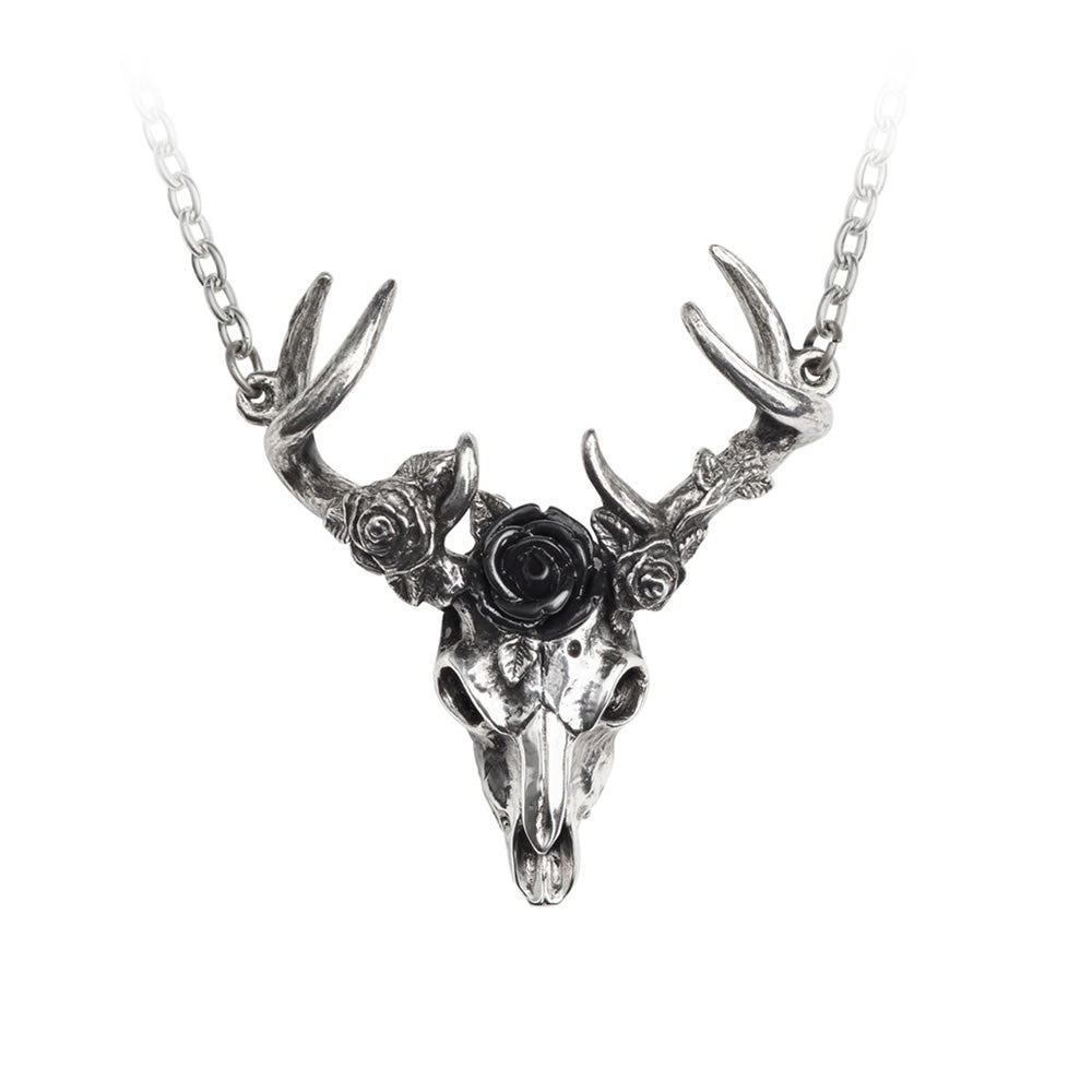 White Hart Black Rose Pendant
