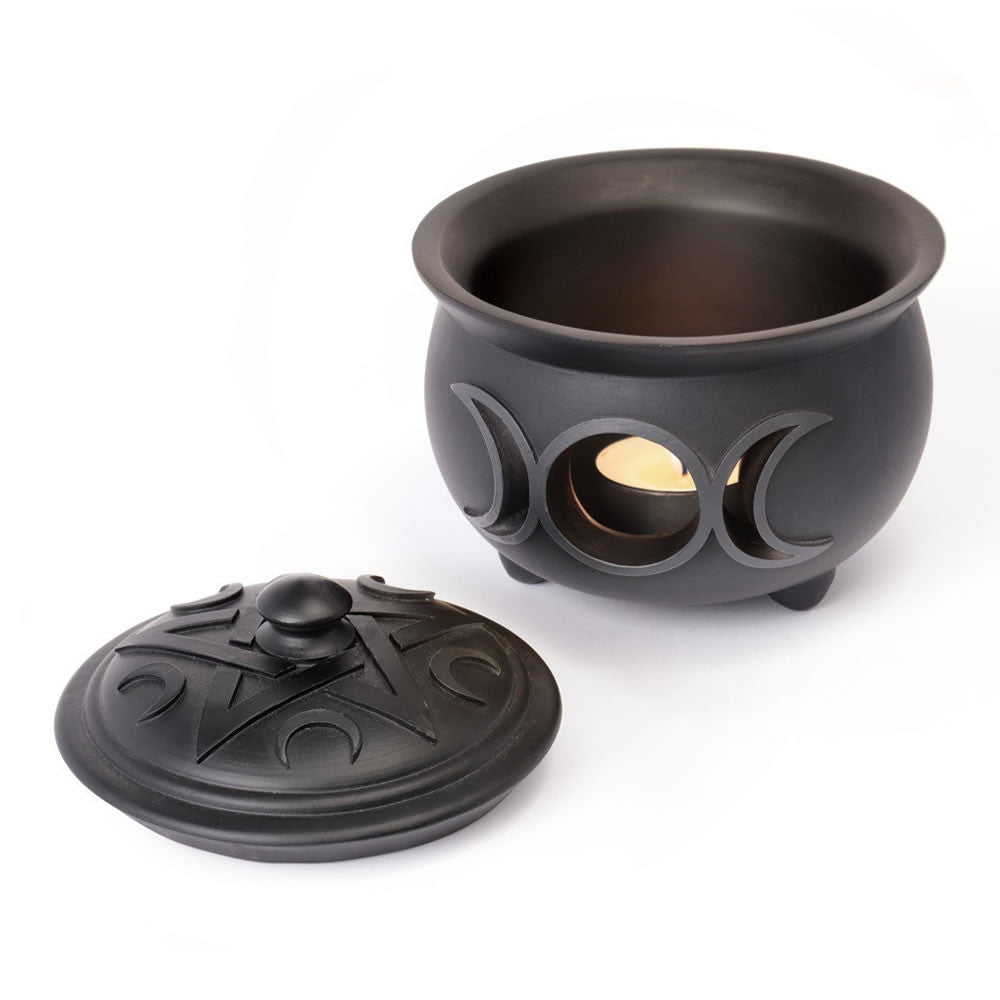 Triple Moon Cauldron Trinket & Jewelry Pot