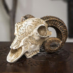 Scrimshaw Ram Skull