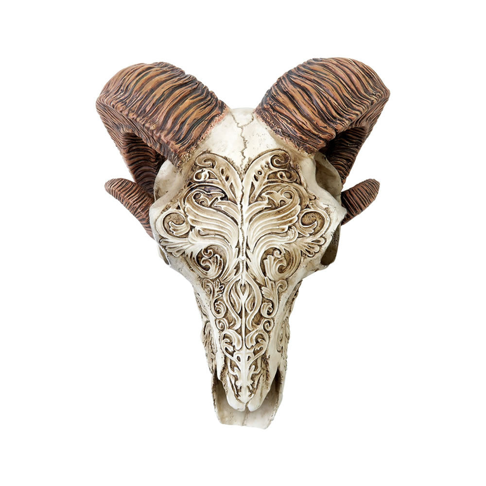 Scrimshaw Ram Skull