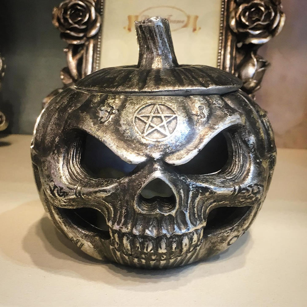 Pumpkin Skull Trinket & Jewelry Pot