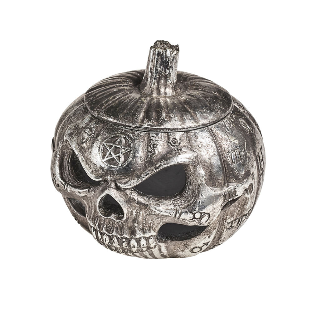 Pumpkin Skull Trinket & Jewelry Pot