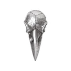 Raven Skull Hand Mirror - Antique Silver