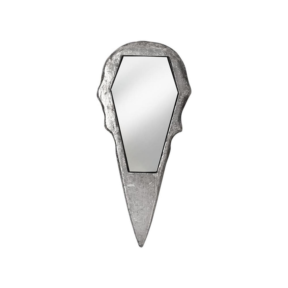Raven Skull Hand Mirror - Antique Silver