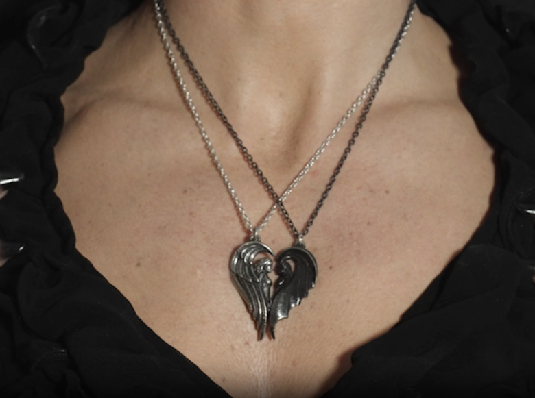 Dark Chemical Companion Pendant on Model